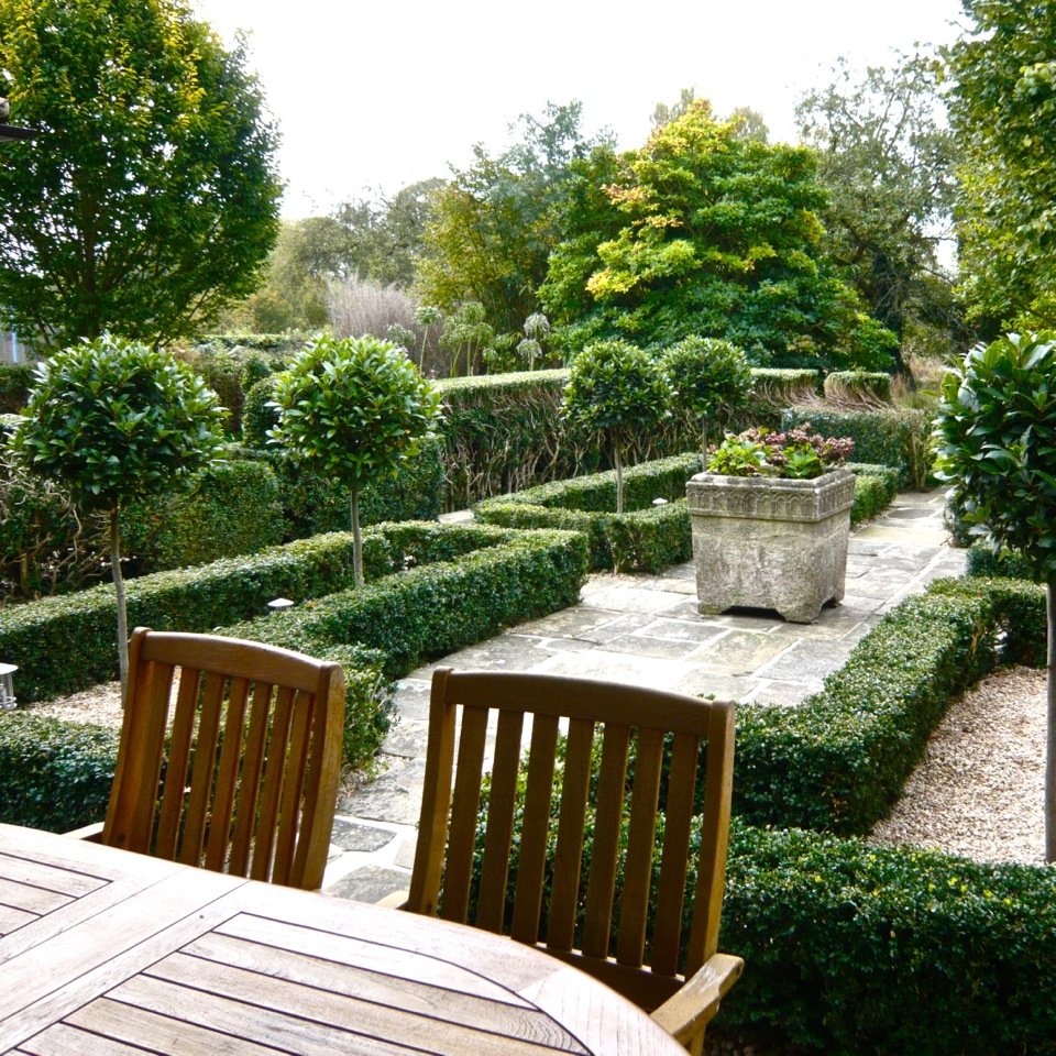 This lovely old garden was a real mess when my client Penny bought it but with a redesign by me & some very hard work by her gardener, all is now smart & thriving