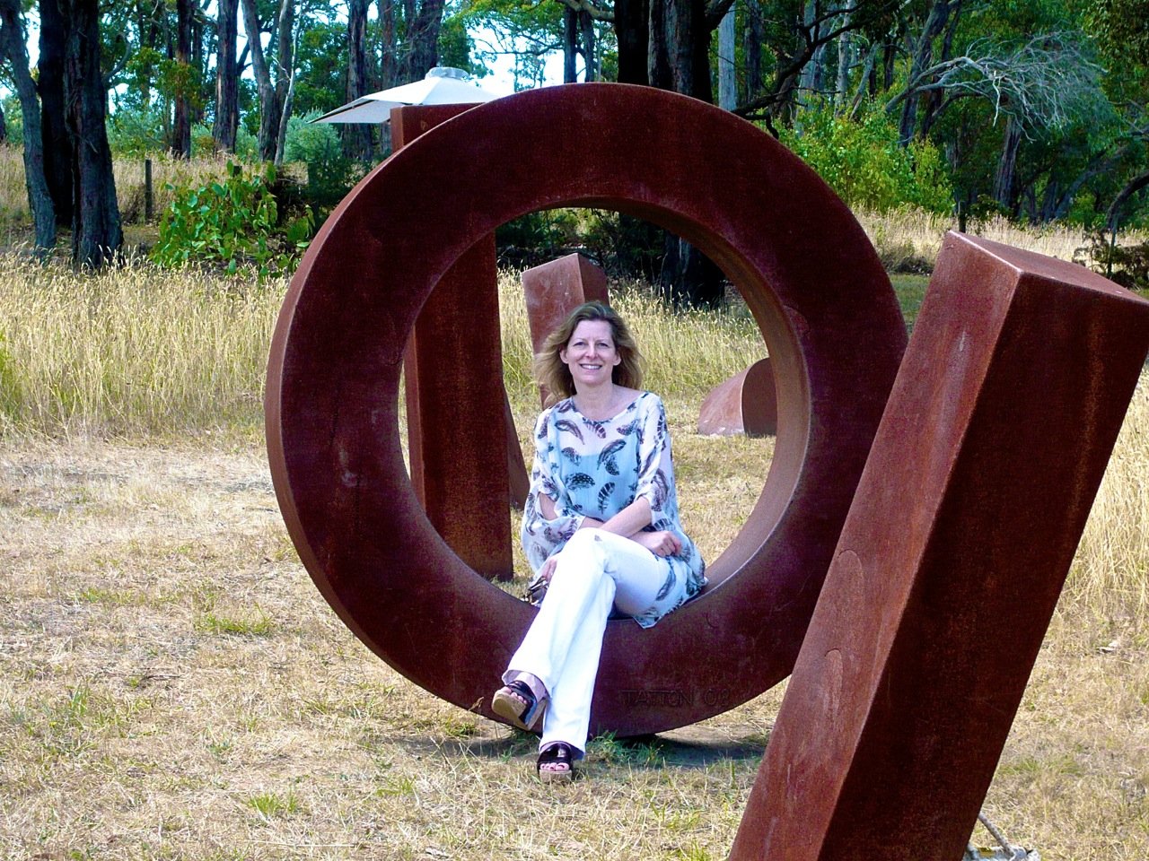 This is me at a fantastic vineyard in Australia amongst the lovely sculptures