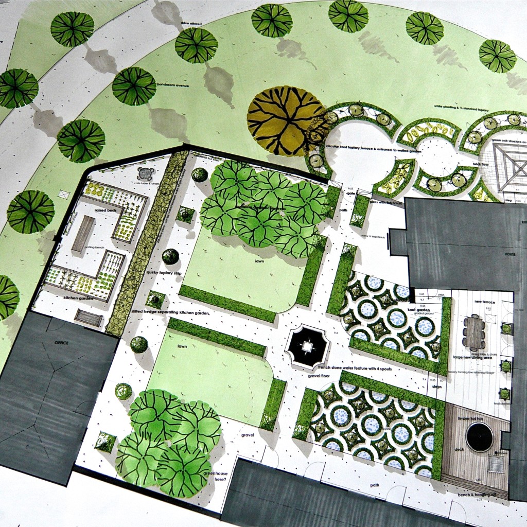 Walled garden design in Oxfordshire by JoAlderson Design