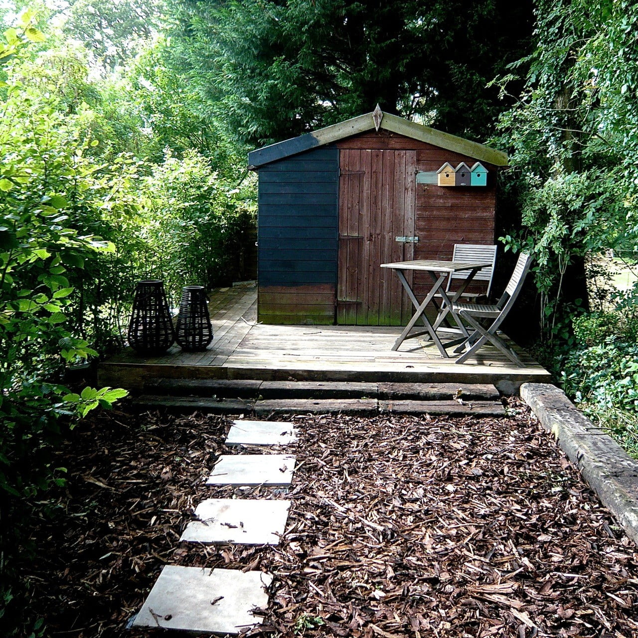 Our shed undergoing a transformation from shabby to smart - half way there!