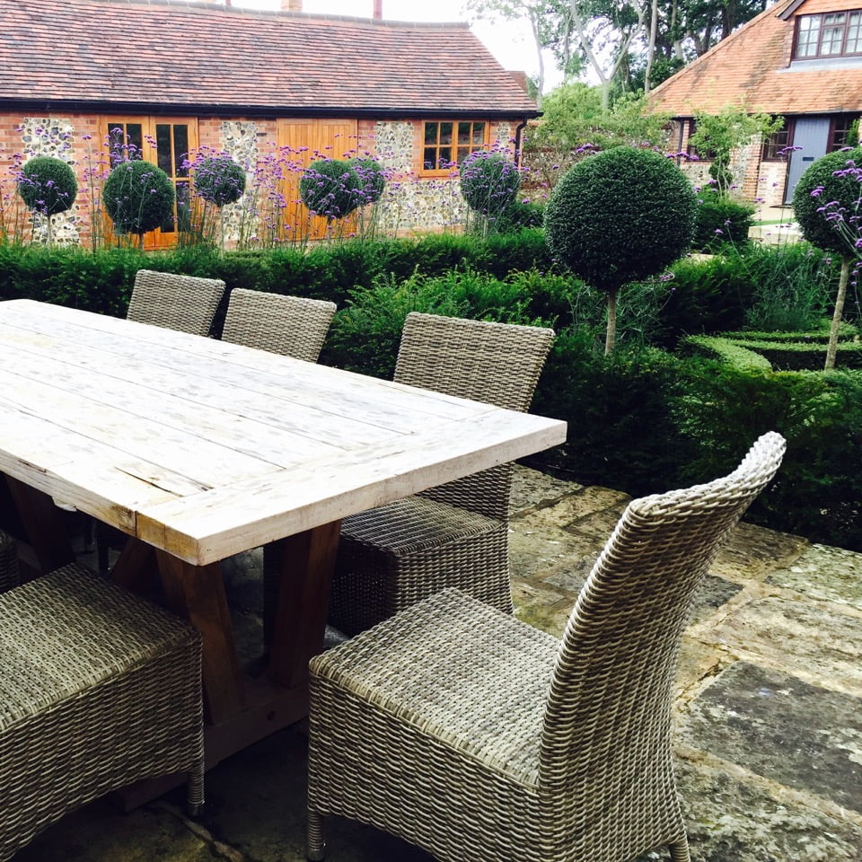 This is the dining area overlooking the lot garden I designed near henley on thames