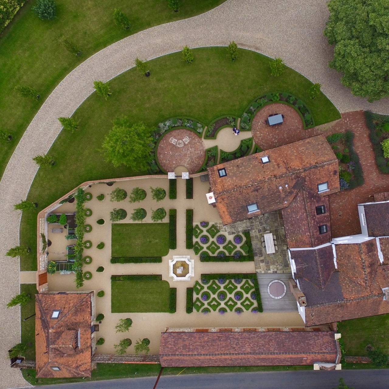 Here is a view from the sky of the walled garden near Henley on Thames