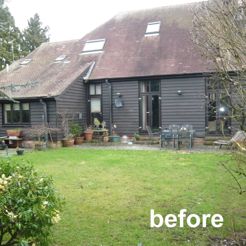 This is a before shot of the barn conversion garden near newbury