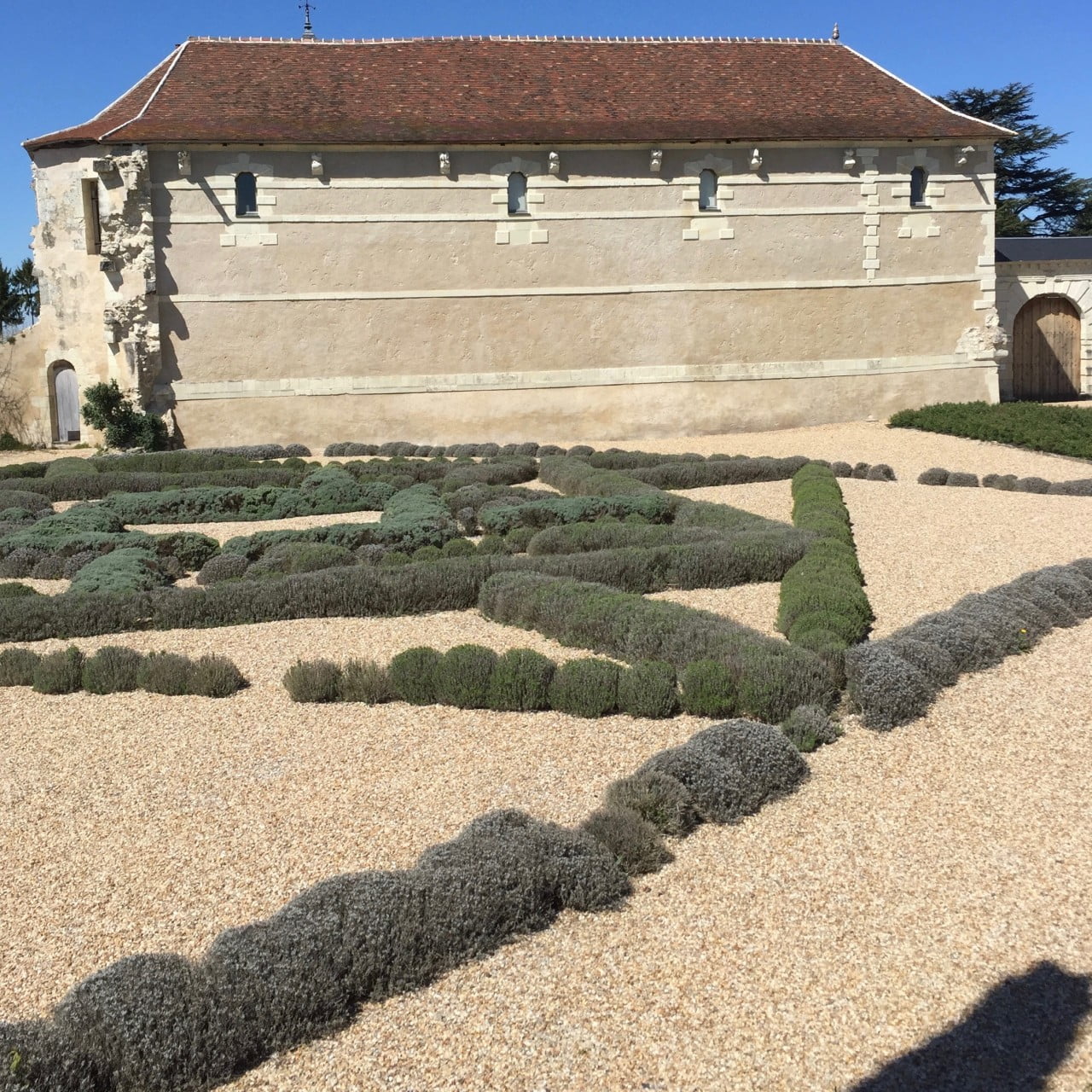 A low growing & low maintenance gravel garden at a chateau in France