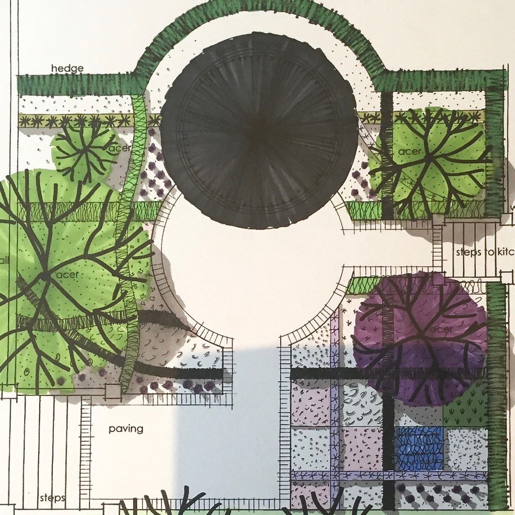 a contemporary modern garden design for a small garden