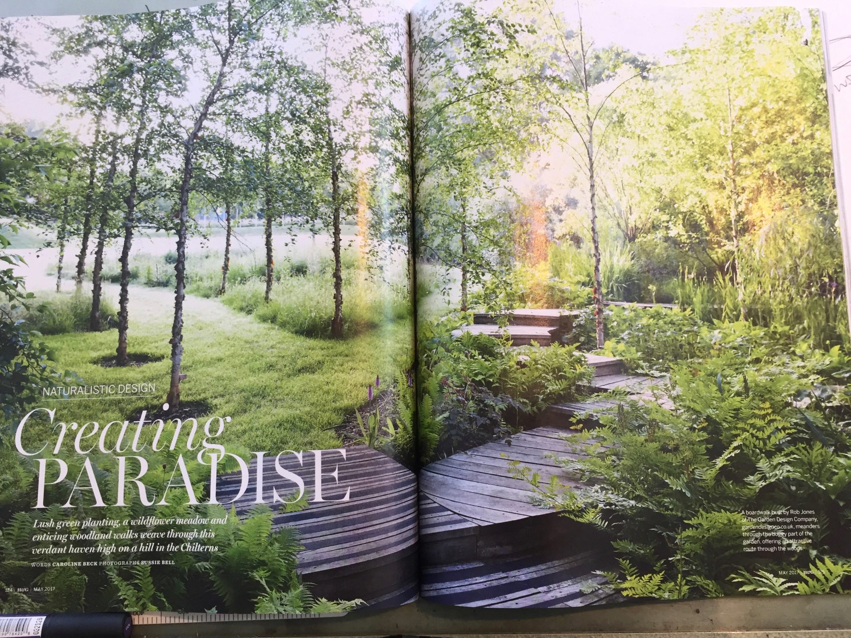 This is the front piece of an article featured in Homes & Gardens Magazine May 2017. It features Orchard House garden