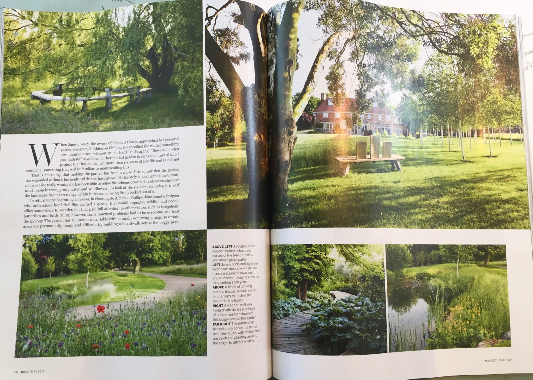 Pages from an article in Homes & Garden Magazine dated May 2017. It features garden I designed near Beaconsfield & Amersham