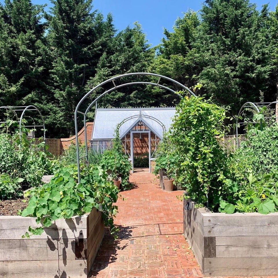 Kitchen garden design with Alit greenhouse by www.joannealderson.com