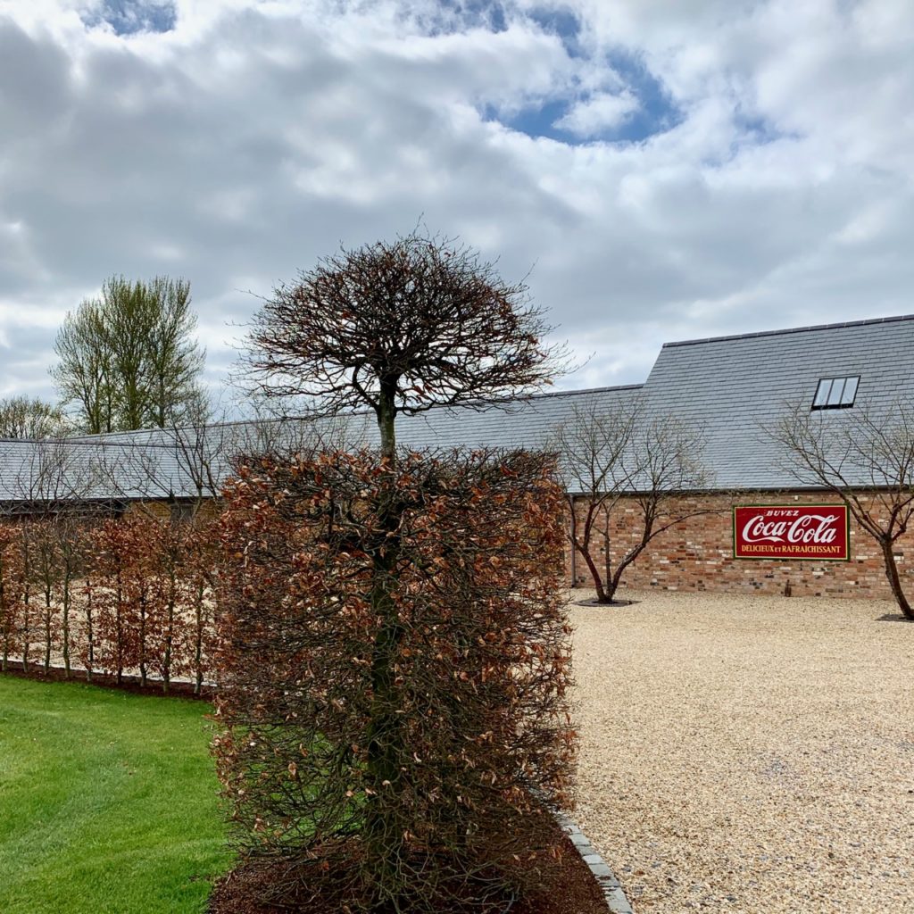 A fun parking area in this Cotswold garden I designed