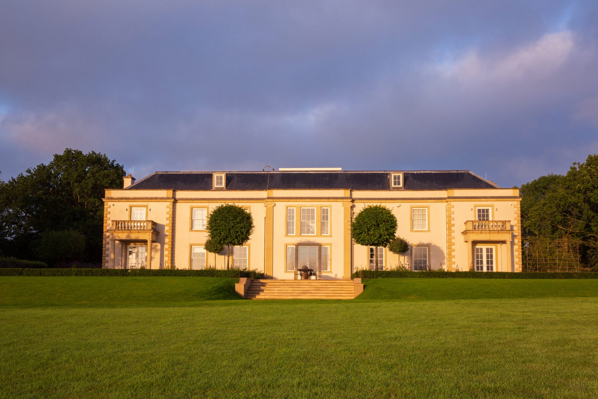 Large Georgian house garden designed by Jo Alderson Phillips