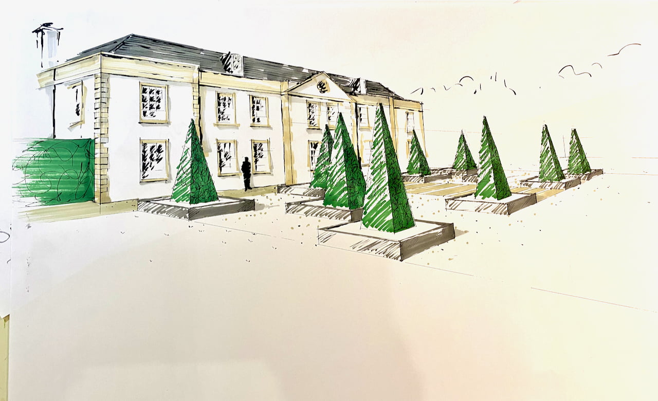 Topiary design for a Georgian house