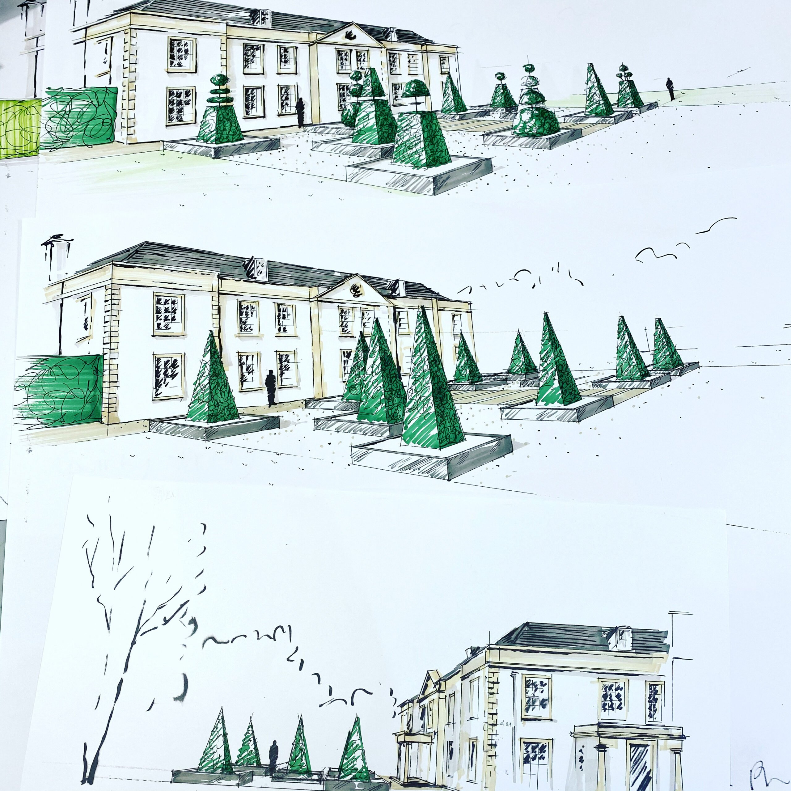 front garden proposals for a Georgian house by Jo Alderson Phillips