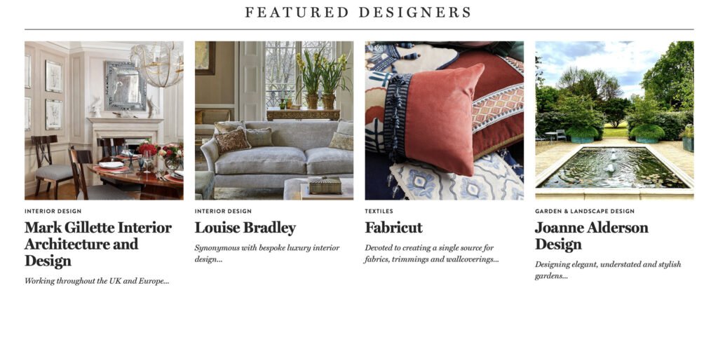 Joanne Alderson Design Ltd in House & Garden magazine - featured designer